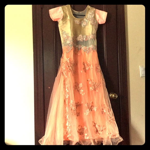 pink and gold prom dresses